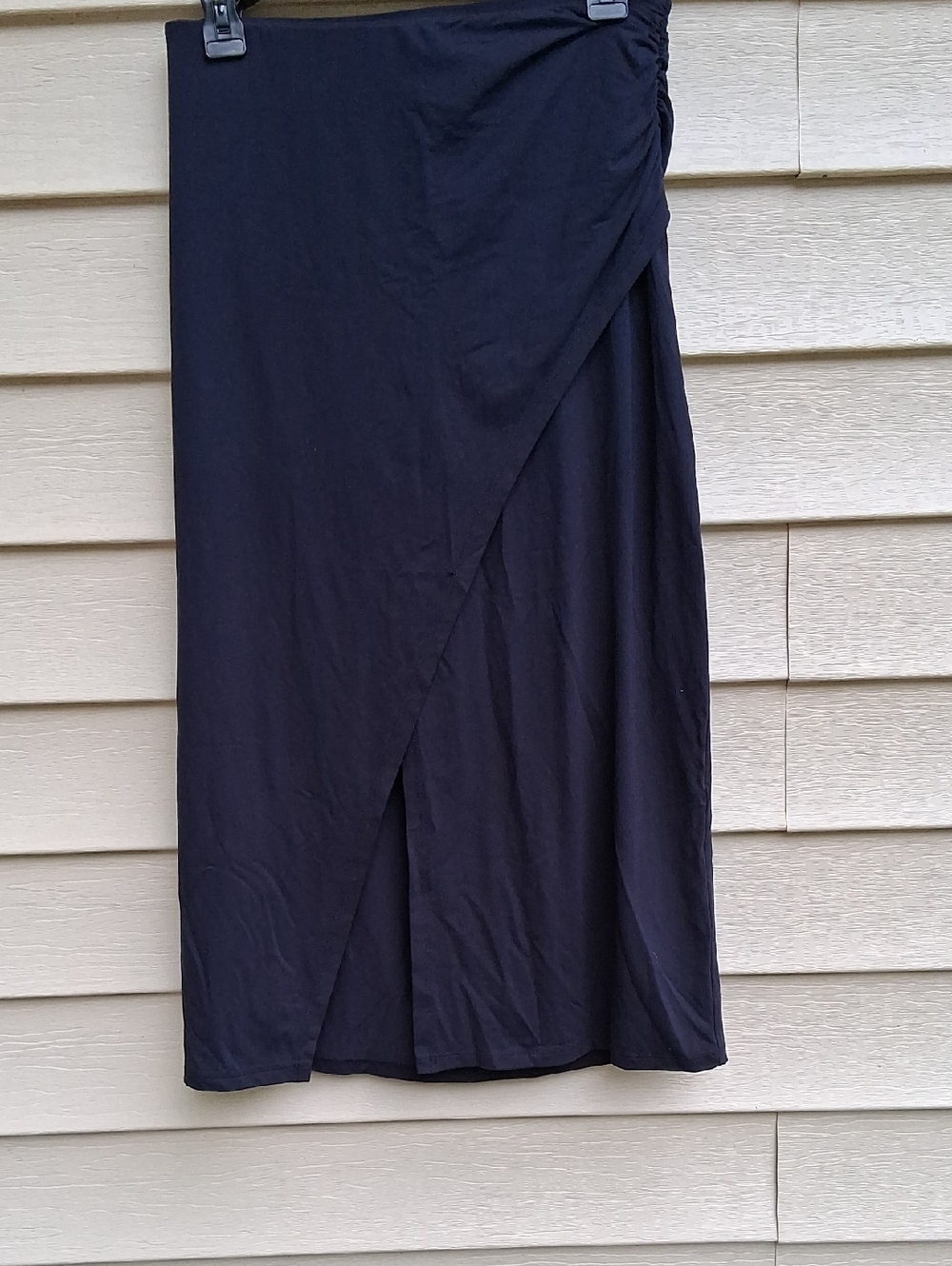 Boden Black Wrap-Style Midi Skirt‎ with Side Detail